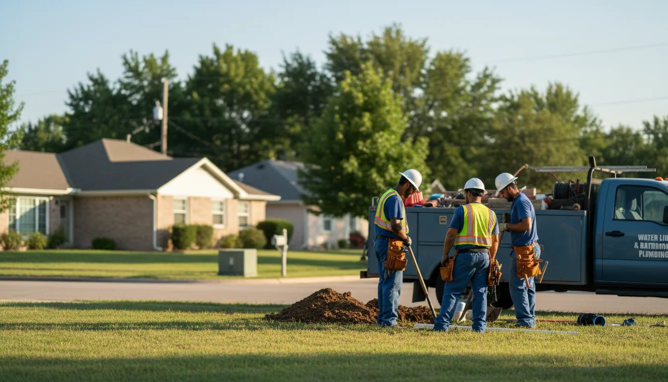 Residential water line and bathroom plumbing service in Eldorado, OK